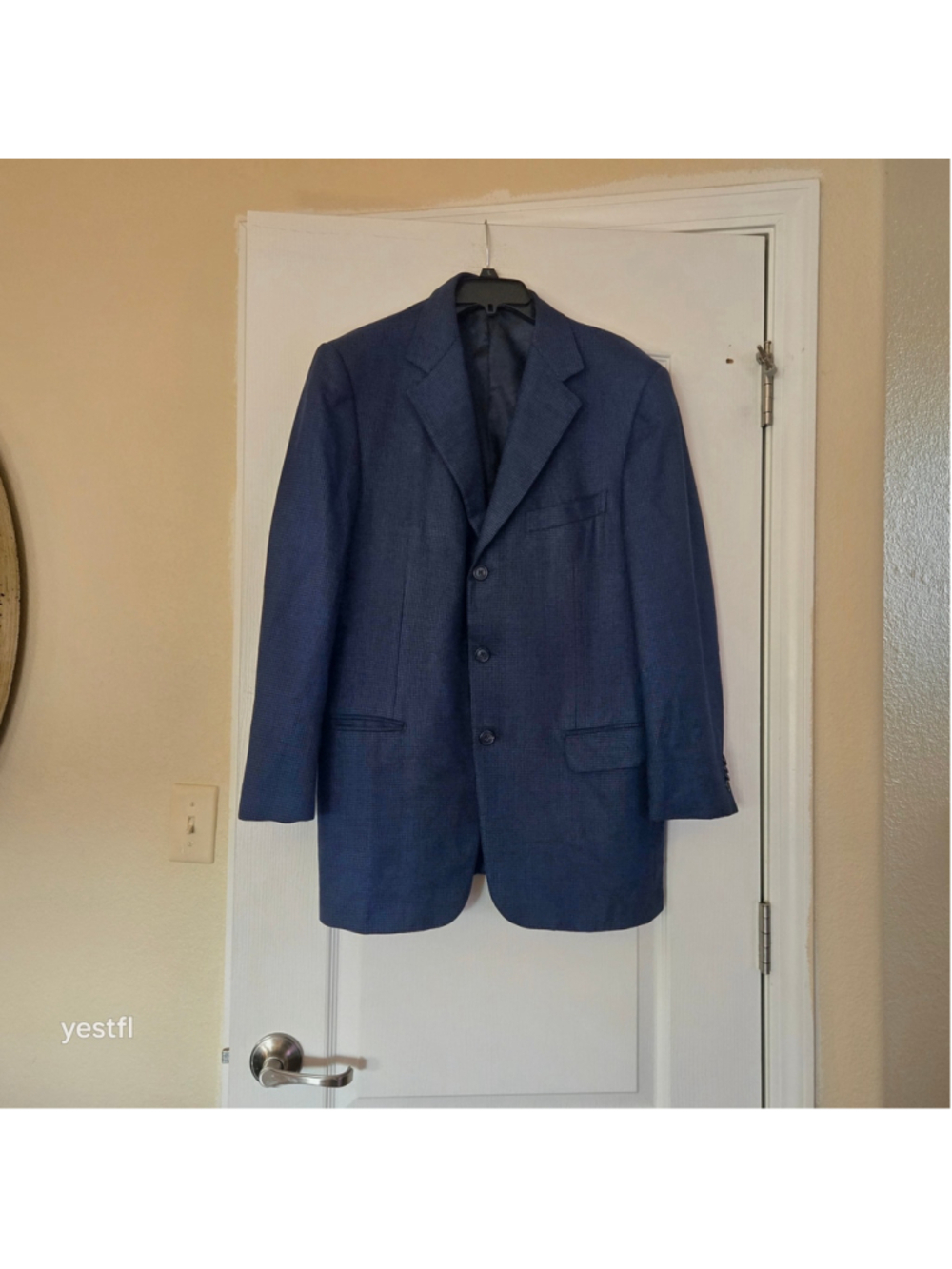 Ermenegildo Zegna 15 Milmil 15 wool Houndstooth blazer IT50 US 40 Navy Black